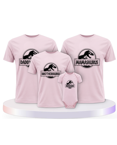 Dino Family Familienset T-Shirts mit Babybody | Paarpulli