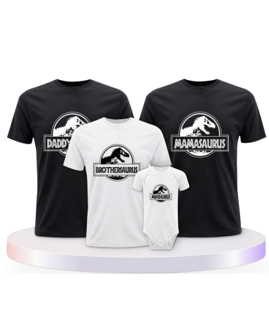 Dino Family Familienset T-Shirts mit Babybody | Paarpulli