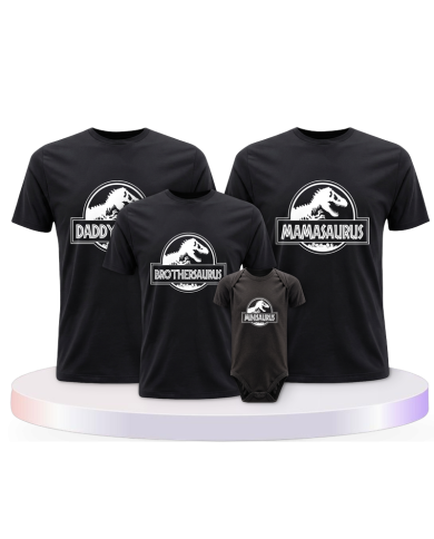 Dino Family Familienset T-Shirts mit Babybody | Paarpulli