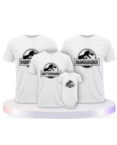 Dino Family Familienset T-Shirts mit Babybody | Paarpulli