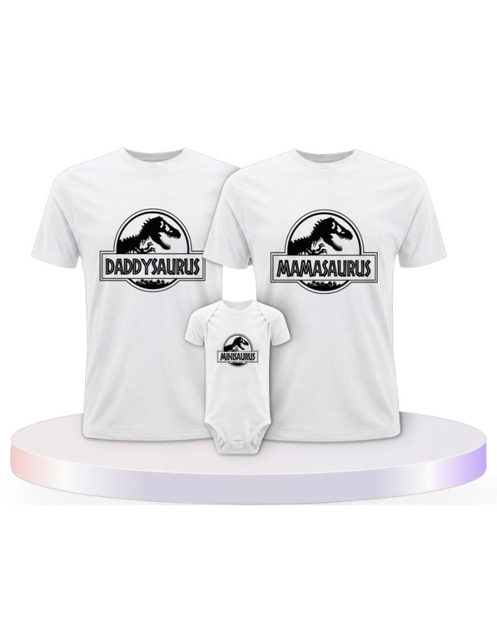 Familienlook T-Shirts mit Dino Family | Paarpulli