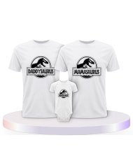 Familienlook T-Shirts mit Dino Family | Paarpulli