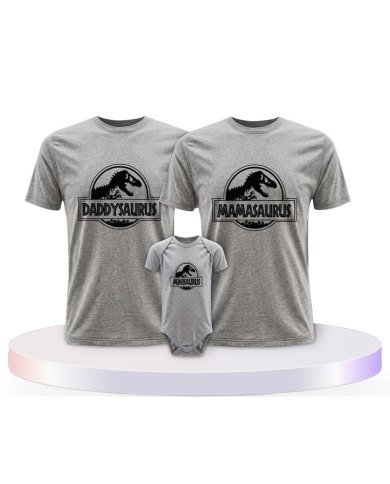 Familienlook T-Shirts mit Dino Family | Paarpulli