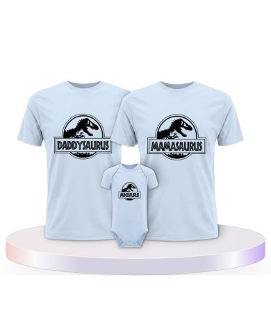 Familienlook T-Shirts mit Dino Family | Paarpulli