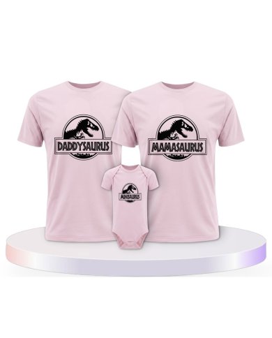 Familienlook T-Shirts mit Dino Family | Paarpulli