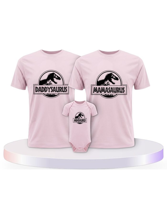 Familienlook T-Shirts mit Dino Family | Paarpulli