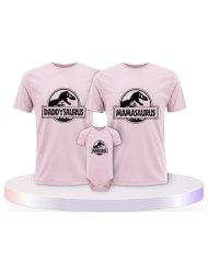 Familienlook T-Shirts mit Dino Family | Paarpulli