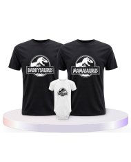 Familienlook T-Shirts mit Dino Family | Paarpulli