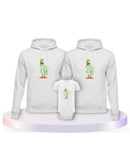 Elf Family Familienset Hoodies mit Babybody | Paarpulli