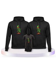 Elf Family Familienset Hoodies mit Babybody | Paarpulli