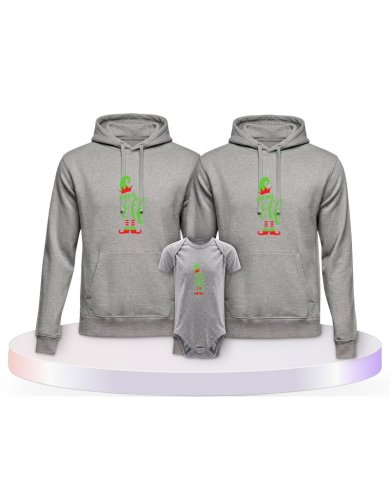 Elf Family Familienset Hoodies mit Babybody | Paarpulli