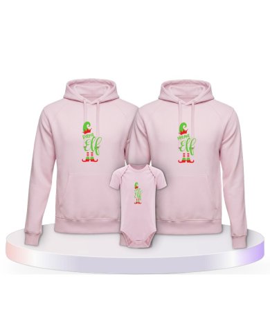 Elf Family Familienset Hoodies mit Babybody | Paarpulli