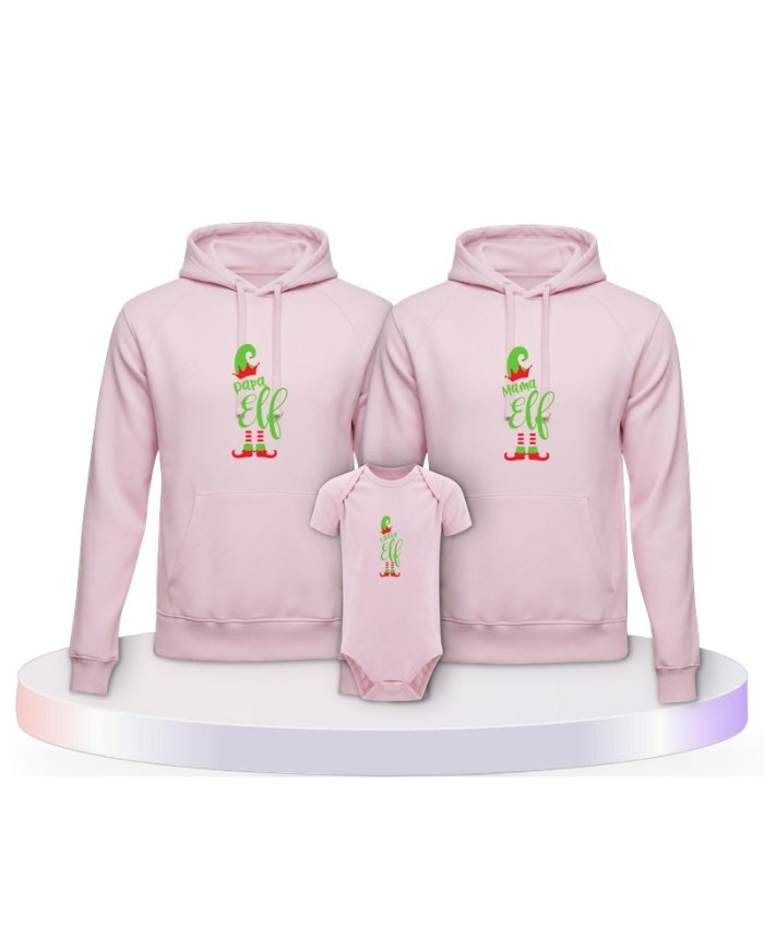 Elf Family Familienset Hoodies mit Babybody | Paarpulli