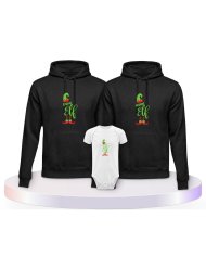 Elf Family Familienset Hoodies mit Babybody | Paarpulli