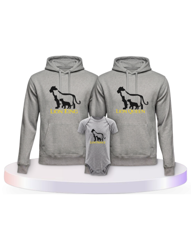 Lion Family Familienset Hoodies mit Babybody | Paarpulli