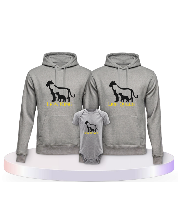 Lion Family Familienset Hoodies mit Babybody | Paarpulli