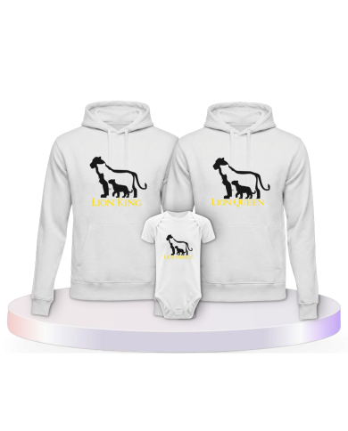 Lion Family Familienset Hoodies mit Babybody | Paarpulli