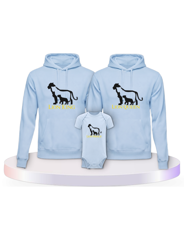 Lion Family Familienset Hoodies mit Babybody | Paarpulli