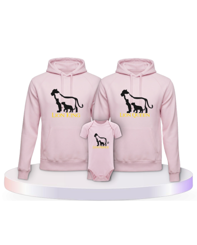Lion Family Familienset Hoodies mit Babybody | Paarpulli