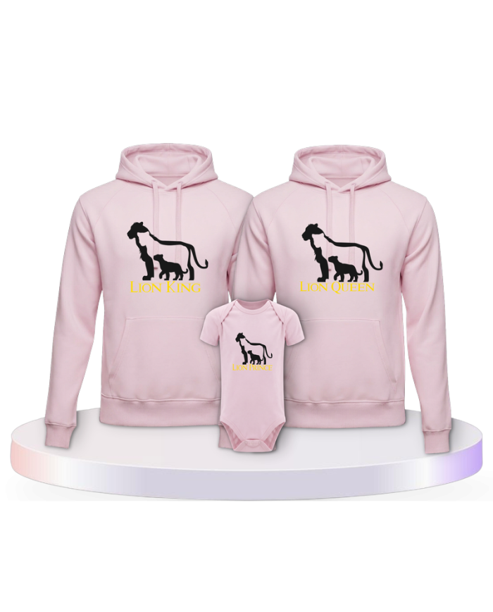 Lion Family Familienset Hoodies mit Babybody | Paarpulli