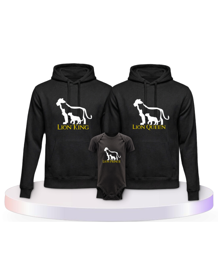 Lion Family Familienset Hoodies mit Babybody | Paarpulli