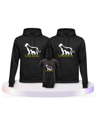 Lion Family Familienset Hoodies mit Babybody | Paarpulli
