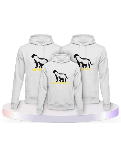 Familienlook Hoodies mit Lion Family | Paarpulli
