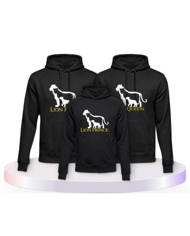 Familienlook Hoodies mit Lion Family | Paarpulli