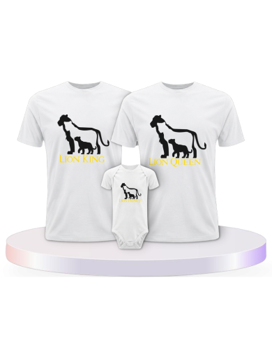 Familienlook T-Shirts mit Lion Family Familienset | Paarpulli