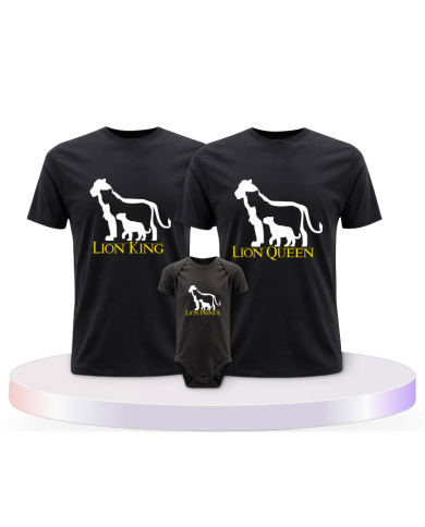 Familienlook T-Shirts mit Lion Family Familienset | Paarpulli