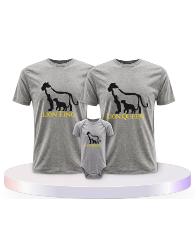 Familienlook T-Shirts mit Lion Family Familienset | Paarpulli