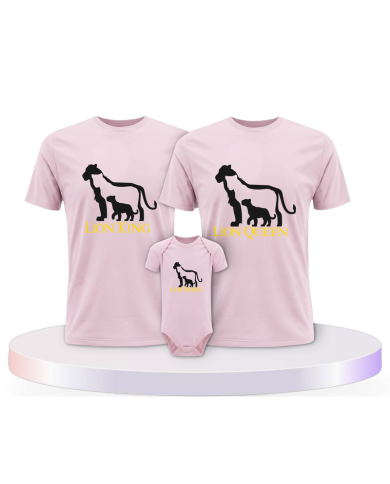 Familienlook T-Shirts mit Lion Family Familienset | Paarpulli