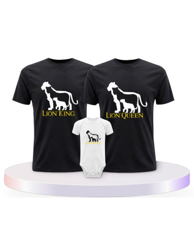 Familienlook T-Shirts mit Lion Family Familienset | Paarpulli