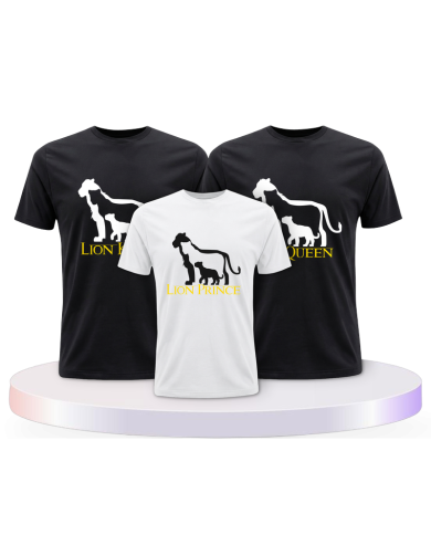 Familienlook T-Shirts mit Lion Family | Paarpulli