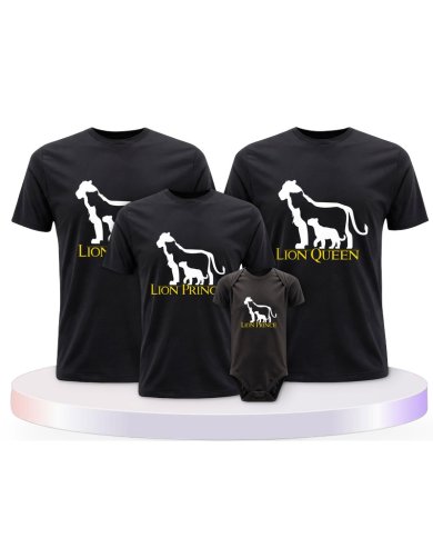 Lion Family Familienset T-Shirts mit Babybody | Paarpulli
