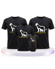 Lion Family Familienset T-Shirts mit Babybody | Paarpulli