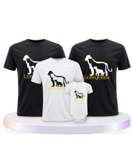 Lion Family Familienset T-Shirts mit Babybody | Paarpulli