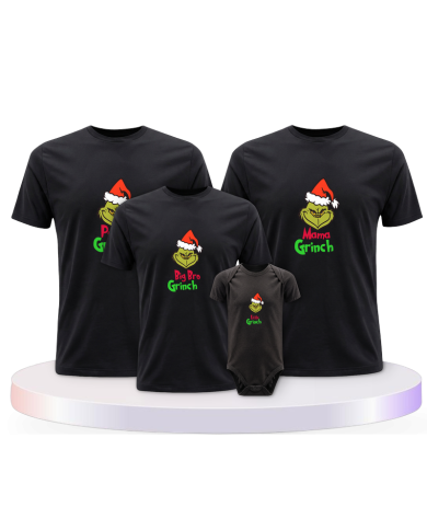 Grinch Family Familienset T-Shirts mit Babybody | Paarpulli