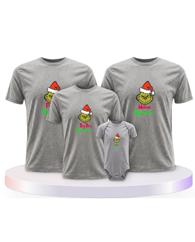 Grinch Family Familienset T-Shirts mit Babybody | Paarpulli