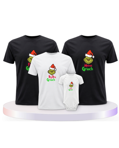 Grinch Family Familienset T-Shirts mit Babybody | Paarpulli