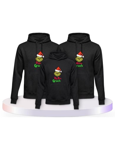 Familienlook Hoodies mit Grinch Family | Paarpulli
