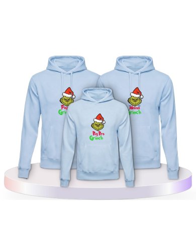 Familienlook Hoodies mit Grinch Family | Paarpulli