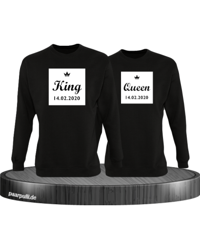 King und Queen im Rahmen mit Wunschdatum Partnerlook Sweatshirts King und Queen im Rahmen mit Wunschdatum Partnerlook Sweatshirts