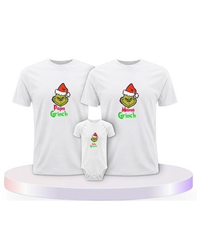 Familienlook T-Shirts mit Grinch Family | Paarpulli