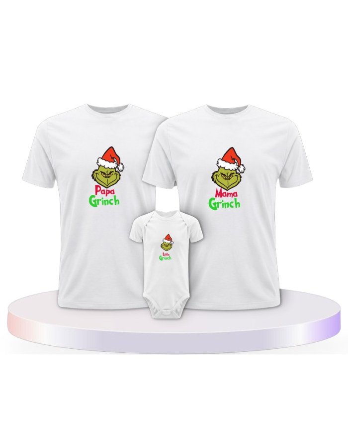 Familienlook T-Shirts mit Grinch Family | Paarpulli
