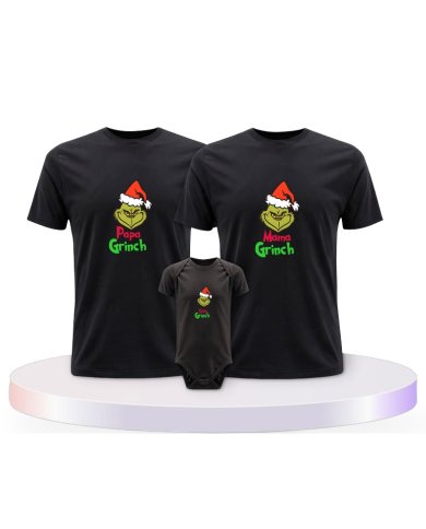 Familienlook T-Shirts mit Grinch Family | Paarpulli