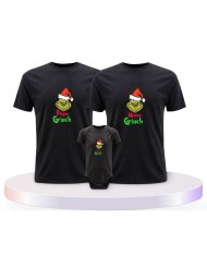 Familienlook T-Shirts mit Grinch Family | Paarpulli
