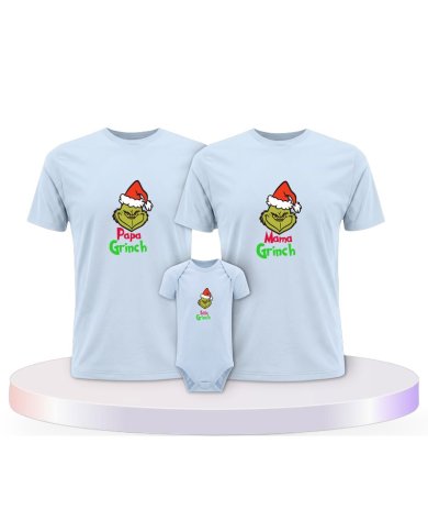 Familienlook T-Shirts mit Grinch Family | Paarpulli