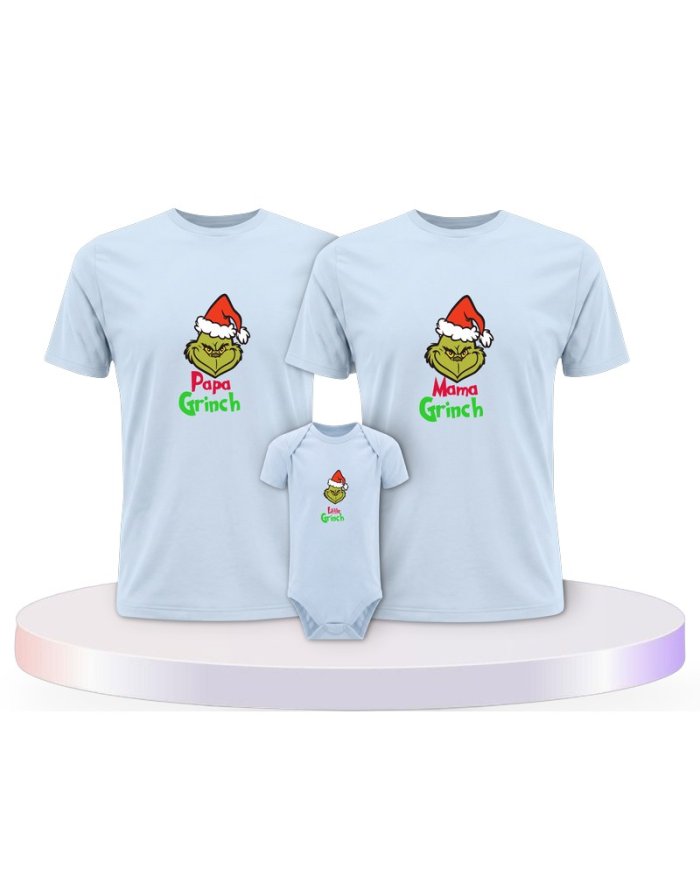 Familienlook T-Shirts mit Grinch Family | Paarpulli