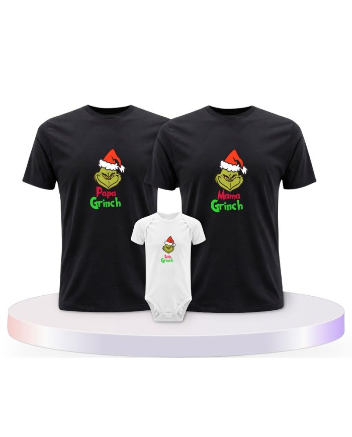 Familienlook T-Shirts mit Grinch Family | Paarpulli